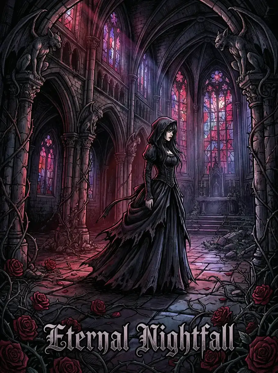 h动漫 永夜降临 暗黑哥特动漫封面